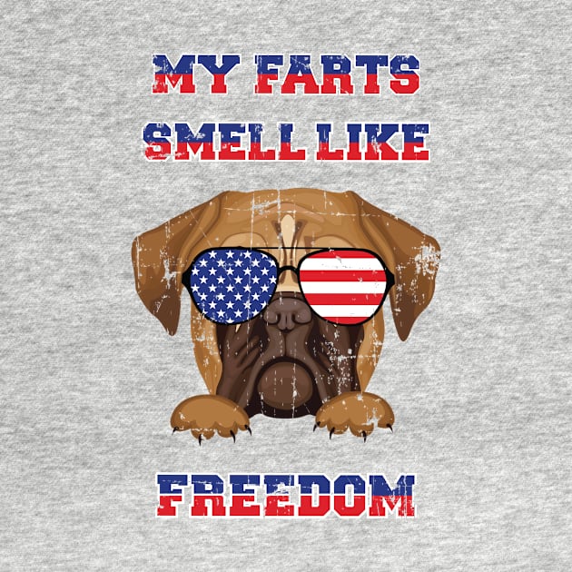 Independence Day Farts Freedom Pug Dog by ChrisselDesigns